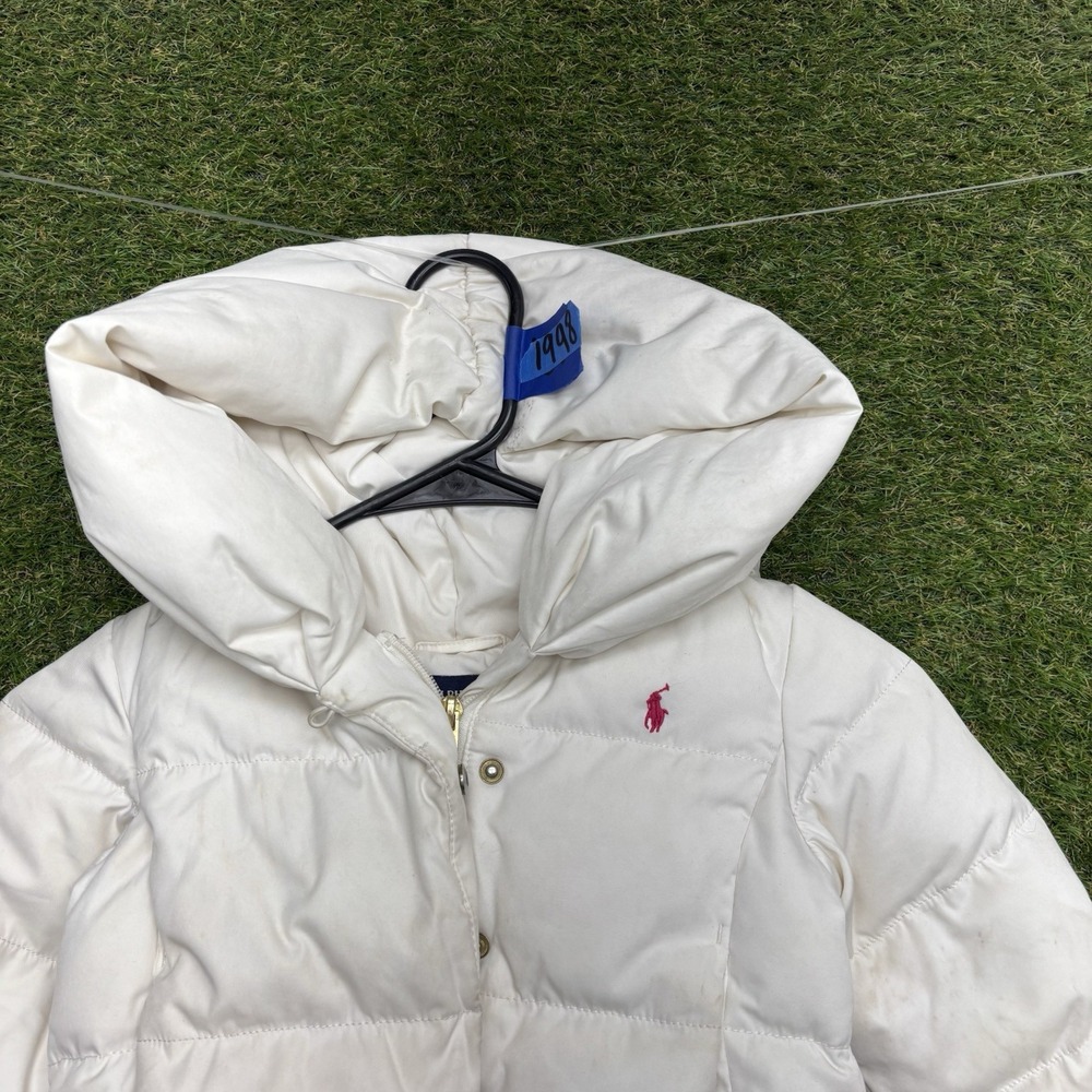 Ralph Lauren Down Jacket Girls 4T Kids Toddler Hooded Peplum Ski Coat Winter - Picture 3 of 16